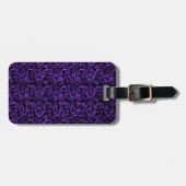 レトロのヴィンテージの渦巻の紫色の黒い荷物のラベル ラゲッジタグ (正面横)