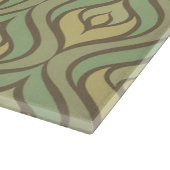 レトロのヴィンテージの緑および黄色パターン カッティングボード (角)