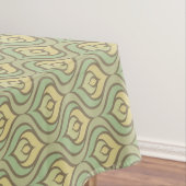 レトロのヴィンテージの緑および黄色パターン テーブルクロス (インサイチュ)