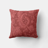 レトロのヴィンテージの花の錆の赤の装飾用クッション クッション (裏面)