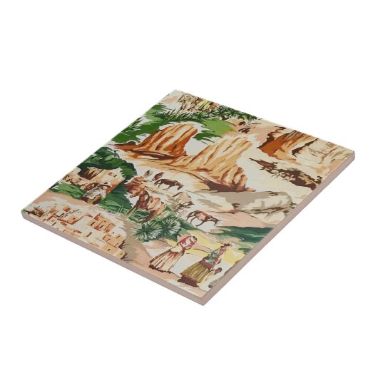 レトロのヴィンテージの西部のカウボーイのテーマの生地のタイル タイル (側面)