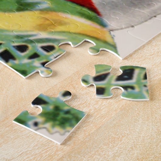 レトロのヴィンテージの雪だるまのクリスマスのお祝いのパズル ジグソーパズル (側面)