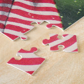 レトロのヴィンテージの雪だるまの休日カードパズル ジグソーパズル (側面)