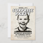 レトロのヴィンテージの驚きのパーティの招待状 招待状 (正面)