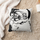 レトロのヴィンテージの黒い及びホワイトクリスマスサンタクロース クッション (ブランケット)