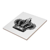 レトロのヴィンテージの黒く及び白く美しく王室のな王冠 タイル (側面)