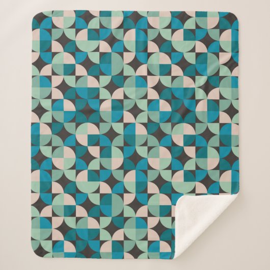 レトロのヴィンテージの60年代パターン シェルパブランケット (正面)