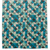 レトロのヴィンテージの60年代パターン シャワーカーテン (正面)