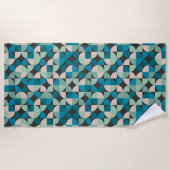 レトロのヴィンテージの60年代パターン ビーチタオル (正面)