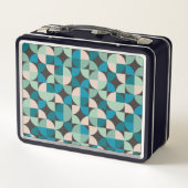 レトロのヴィンテージの60年代パターン メタルランチボックス (裏面)