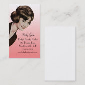 レトロのヴィンテージのBouffantピンクの美容師カード 名刺 (正面/裏面)