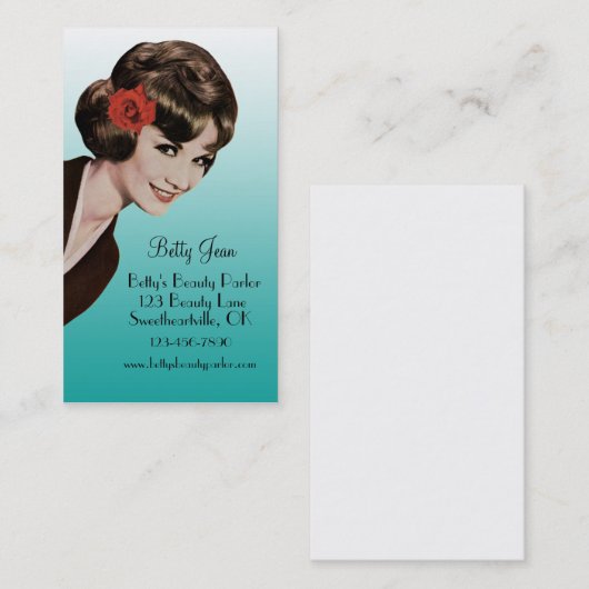 レトロのヴィンテージのBouffant水の美容師カード 名刺 (正面/裏面)