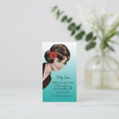 レトロのヴィンテージのBouffant水の美容師カード 名刺 (スタンド正面)