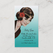 レトロのヴィンテージのBouffant水の美容師カード 名刺 (正面)