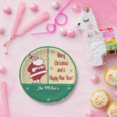 レトロのヴィンテージサンタ ペーパープレート (パーティー)