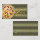 レトロのヴィンテージピザ店の名刺 名刺 (正面/裏面)