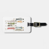 レトロのヴィンテージレディースファッションの服の荷物のラベル ラゲッジタグ (正面横)