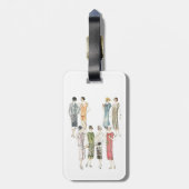 レトロのヴィンテージレディースファッションの服の荷物のラベル ラゲッジタグ (裏面縦)