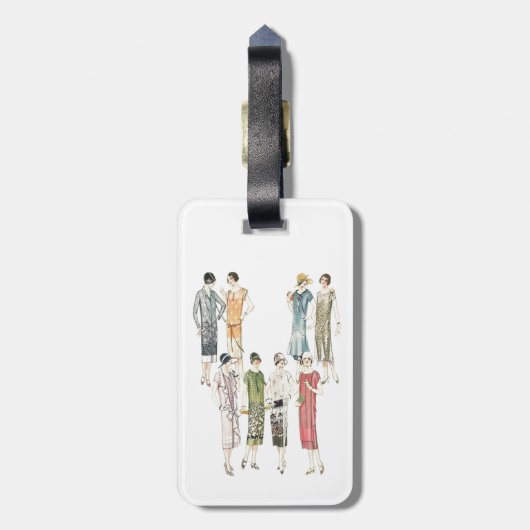 レトロのヴィンテージレディースファッションの服の荷物のラベル ラゲッジタグ (裏面縦)