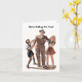 レトロのヴィンテージ家族のパパの祖父は健康なカードを得ます カード (黄色い花)