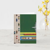 レトロのヴィンテージ旅行モード旅行のブランクのメッセージカード カード (黄色い花)