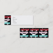 レトロのヴィンテージ車のピンクの赤い青緑は改造しました スキニー名刺 (正面/裏面)