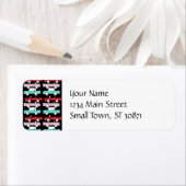 レトロのヴィンテージ車のピンクの赤い青緑は改造しました ラベル (インサイチュ)