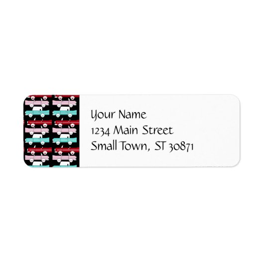 レトロのヴィンテージ車のピンクの赤い青緑は改造しました ラベル (正面)