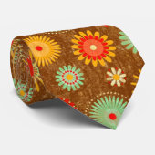 レトロのヴィンテージ50sの花のkitcheパターンタイ ネクタイ (ロール)