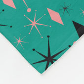 レトロの世紀半ばのスターバストおよびダイヤモンド フリースブランケット (角)