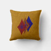 レトロの世紀半ばのモダンなダイヤモンドのスターバストの金ゴールド クッション (裏面)