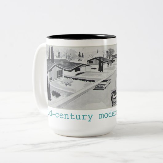 レトロの世紀半ばのモダンのマグ ツートーンマグカップ (正面左)