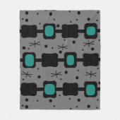 レトロの中モダン段ボックスティール(緑がかった色) フリースブランケット (正面)
