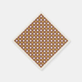 レトロの丸いドット、キャラメル、クリームとチョコレート スタンダードカクテルナプキン (角)