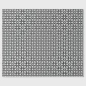 レトロの丸いドット、グレー、白黒 ラッピングペーパー (フラット)