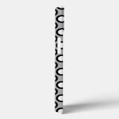 レトロの丸いドット、グレー、白黒 Case-Mate iPhoneケース (裏面 / 右)