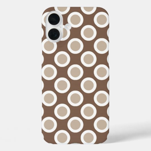 レトロの丸いドット、taupe tanの色合い Case-Mate iPhoneケース (裏面)