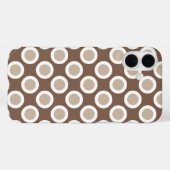 レトロの丸いドット、taupe tanの色合い Case-Mate iPhoneケース (裏面 (横))