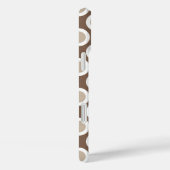 レトロの丸いドット、taupe tanの色合い Case-Mate iPhoneケース (裏面 / 右)