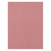 レトロの丸い点、深い赤と灰色 テーブルクロス (正面)