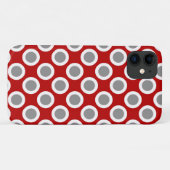 レトロの丸い点、深い赤と灰色 Case-Mate iPhoneケース (裏面(横))