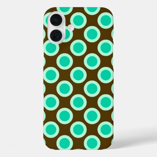 レトロの丸い点、茶色とターコイズ Case-Mate iPhoneケース (裏面)
