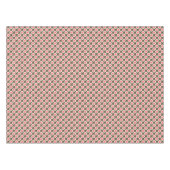 レトロの丸みを帯びたドット、トープ、コーラルピンク テーブルクロス (正面(横))