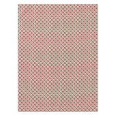 レトロの丸みを帯びたドット、トープ、コーラルピンク テーブルクロス (正面)