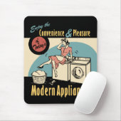 レトロの主婦の洗濯機のドライヤー マウスパッド (マウス)