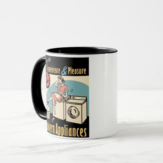 レトロの主婦の洗濯機のドライヤー マグカップ (正面左)