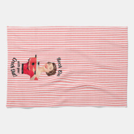 レトロの主婦ロックアウトあなたのクロックをアウト キッチンタオル