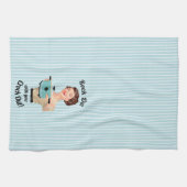 レトロの主婦ロックアウトあなたのクロックをアウト キッチンタオル (横)