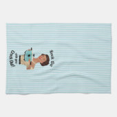 レトロの主婦ロックアウトあなたのクロックアウトWOC キッチンタオル (横)