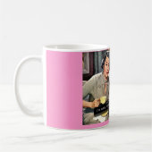 レトロの主婦"愚かのための治療無し" コーヒーマグカップ (左)